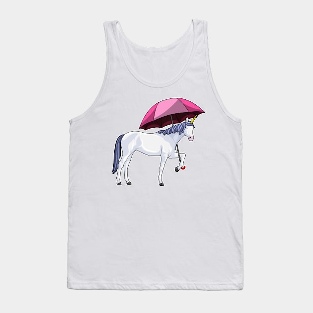 Unicorn with Umbrella Tank Top by Markus Schnabel